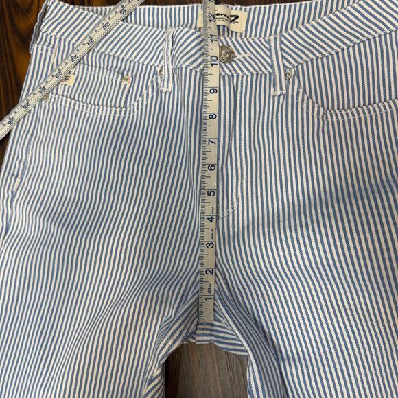 Seven 7 Blue & White Railroad Striped High Rise Denim Jeans Size 8 - Picture 12 of 12